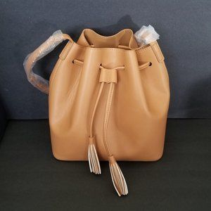 J. Crew tan drawstring bucket bag - BRAND NEW